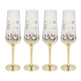 Amore By Juliana® Bridal Shower Set Of 4 Prosecco Glasses - Team Bride