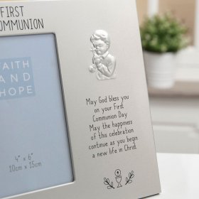 Faith & Hope Aluminium 1st Communion Frame - Boy 4