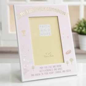 Faith & Hope My 1st Communion Photo Frame - Pink 4