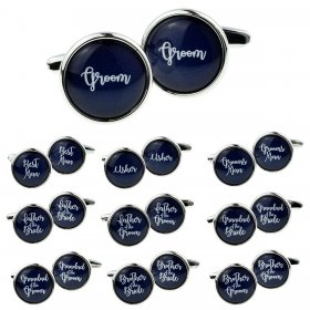 Cufflinks - Navy Blue Father of the Bride