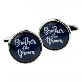 Cufflinks - Navy Blue Brother of the Groom