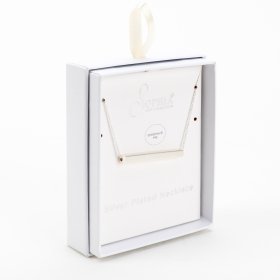  Sophia Silver Plated Necklace With Engravable Bar Pendant
