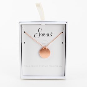  Sophia Rose Gold Plated Necklace With Engravable Disc Pendant