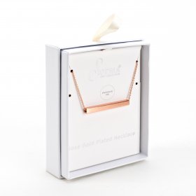  Sophia Rose Gold Plated Necklace With Engravable Bar Pendant