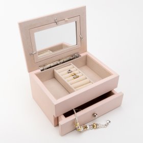  Sophia Blush Jewellery Box With Photo Lid & Drawer