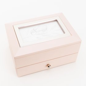  Sophia Blush Jewellery Box With Photo Lid & Drawer