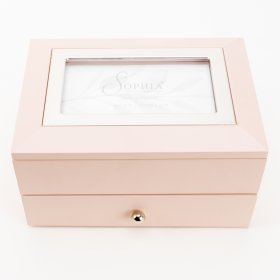  Sophia Blush Jewellery Box With Photo Lid & Drawer