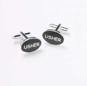 Cufflinks - Black Round Usher