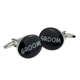 Cufflinks - Black Oval Groom