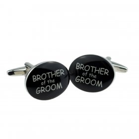 Cufflinks - Black Oval Brother of the Groom