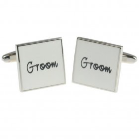 Cufflinks - White Square Groom