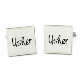 Cufflinks - White Square Usher