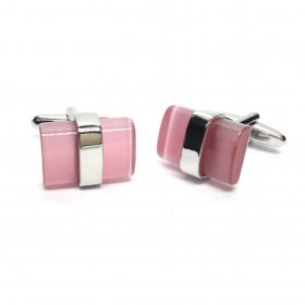 Cufflinks - Acrylic Bar Pink