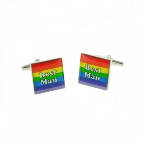 Cufflinks - Iconic Rainbow Style Wedding Cufflinks Best Man