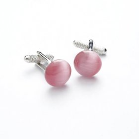 Cufflinks - Pink Cat's Eye